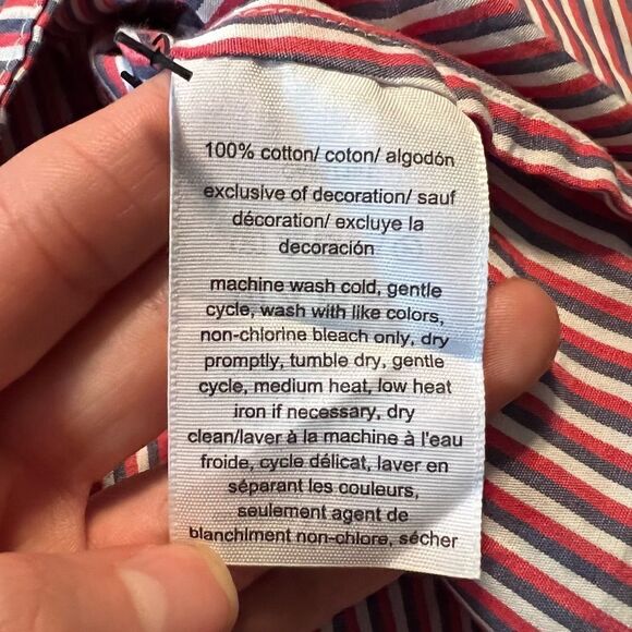 Tommy Hilfiger striped 1/4 button  top - Picture 5 of 12